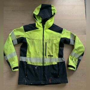 Men’s Truewerk High-Visibility Yellow and Black Workwear Fleece Lined Jacket L